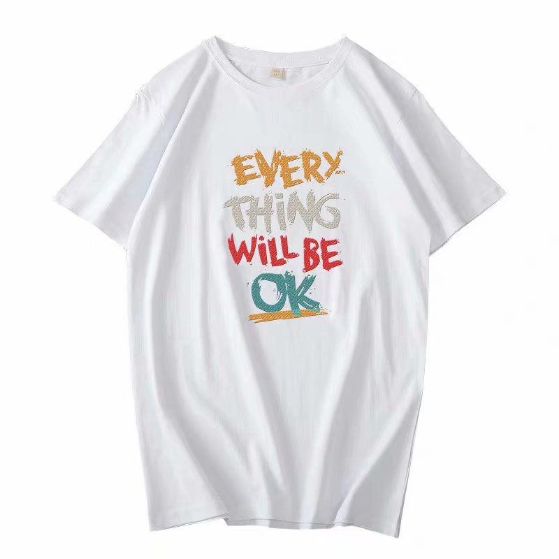 Half Sleeve Red T-Shirt Loose Short Sleeve Men's Top