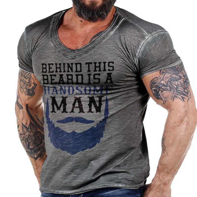 Printed Men's Street Short Sleeve Sports T-shirt Top