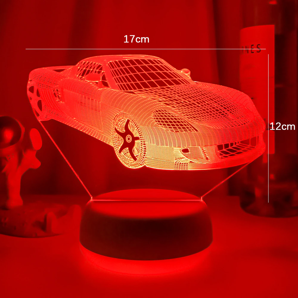3D Sportwagen Illusie Lamp | incl. 7 Kleuren Modus!