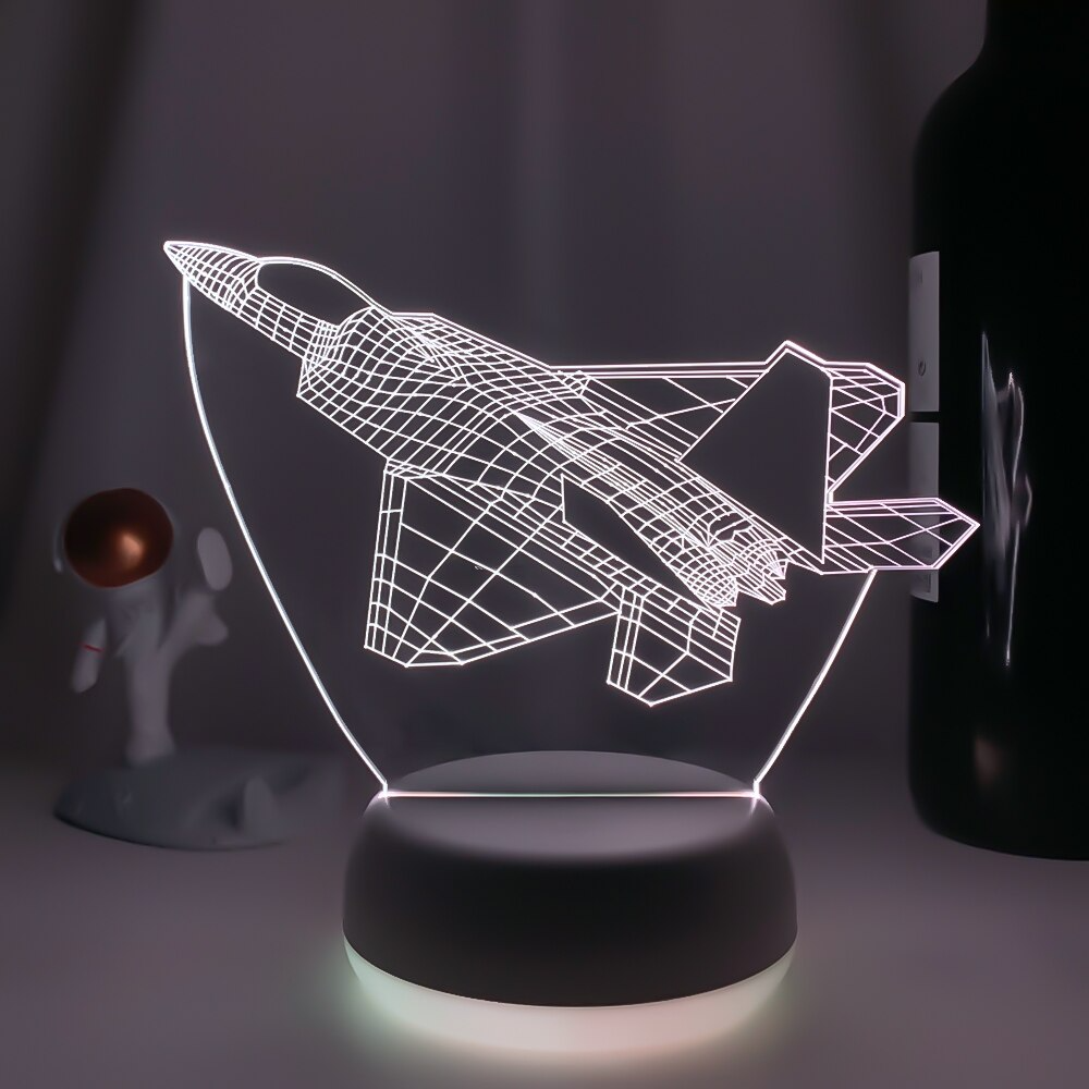 3D Straaljager Illusie Lamp | incl. 7 Kleuren Modus!