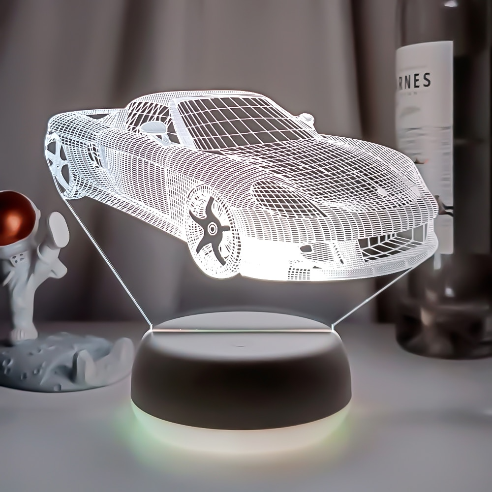 3D Sportwagen Illusie Lamp | incl. 7 Kleuren Modus!