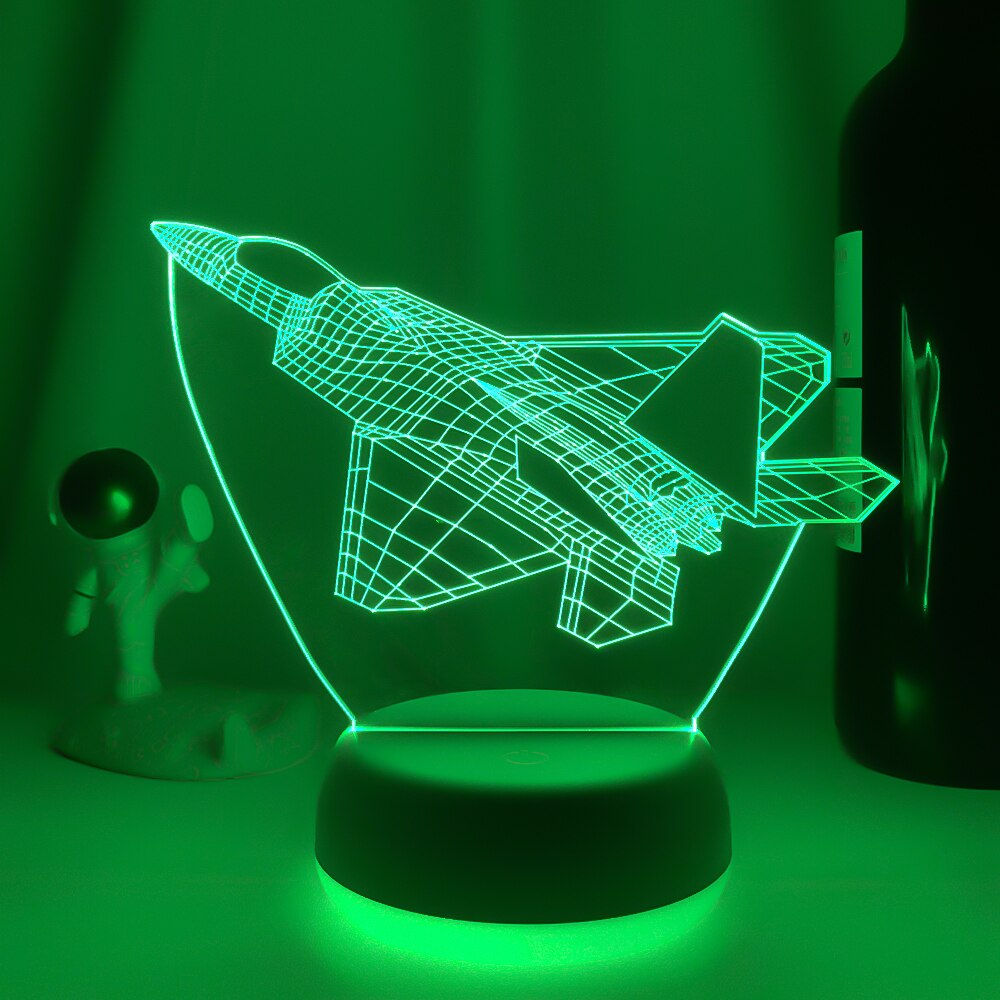 3D Straaljager Illusie Lamp | incl. 7 Kleuren Modus!