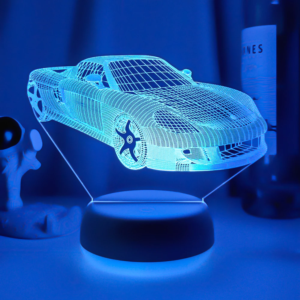 3D Sportwagen Illusie Lamp | incl. 7 Kleuren Modus!