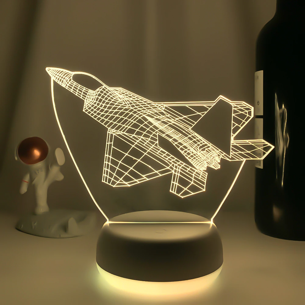 3D Straaljager Illusie Lamp | incl. 7 Kleuren Modus!