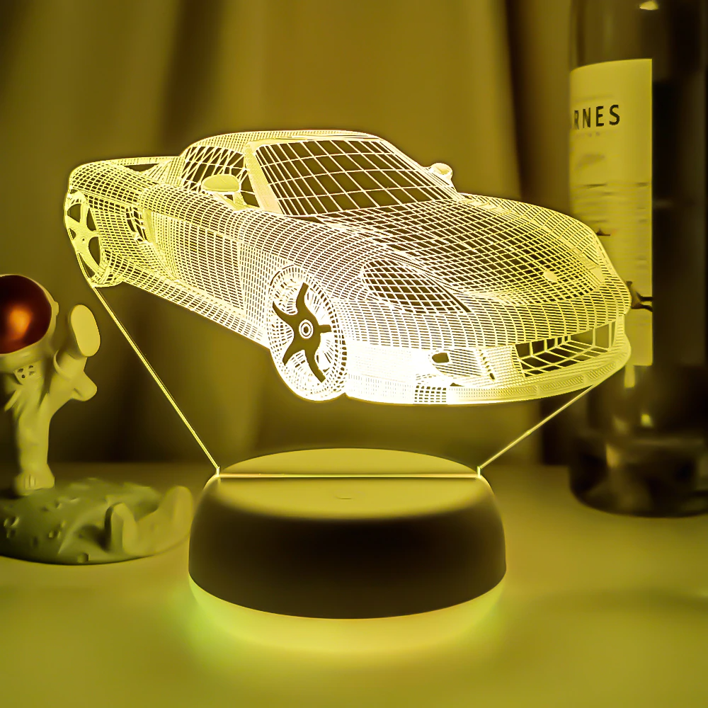 3D Sportwagen Illusie Lamp | incl. 7 Kleuren Modus!