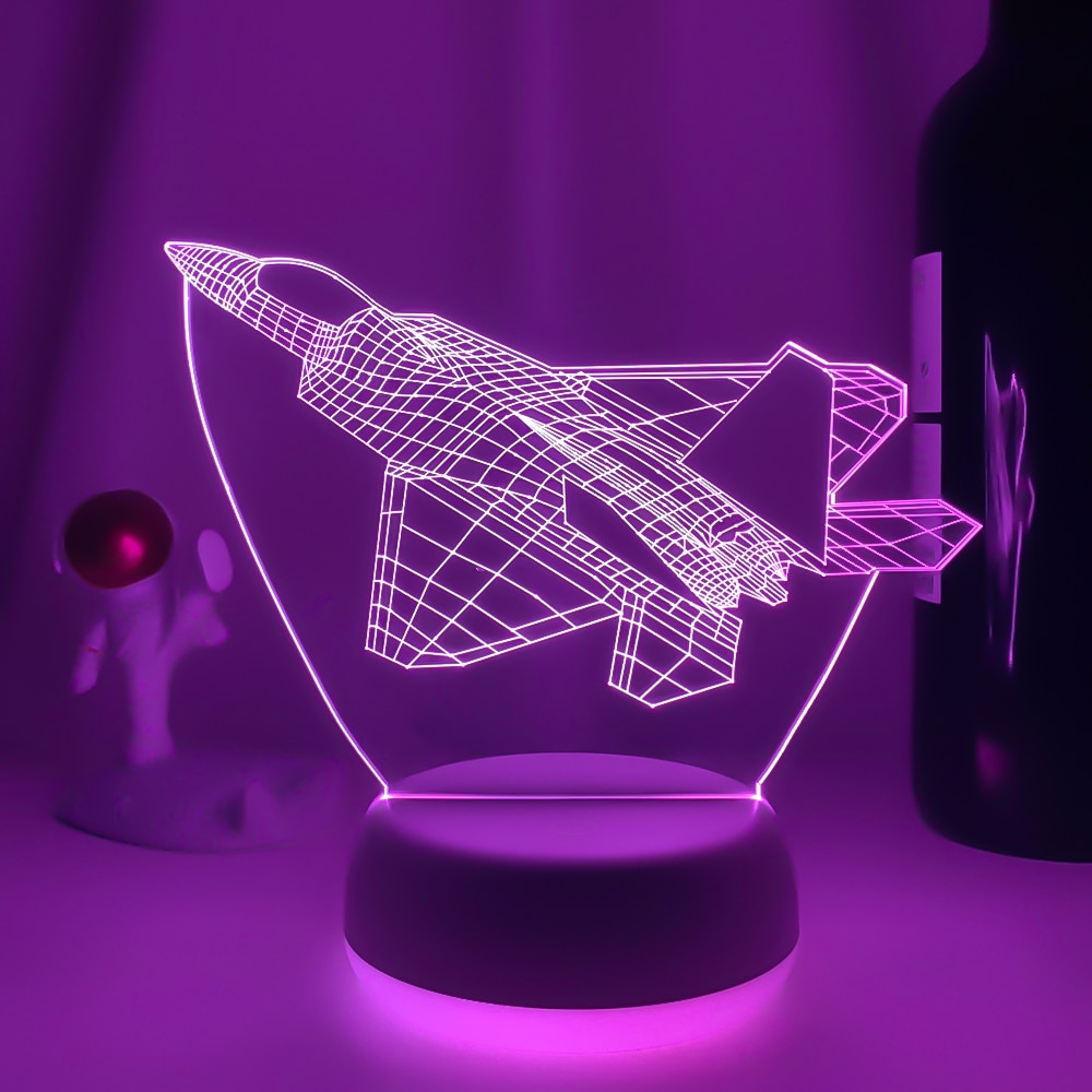 3D Straaljager Illusie Lamp | incl. 7 Kleuren Modus!