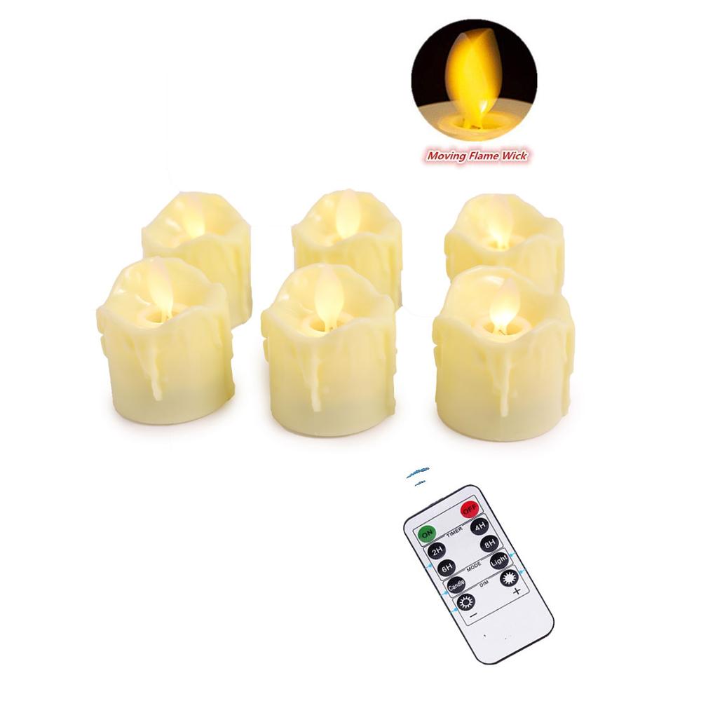 Remote Battery Operated Electric Candles Flickering Moving Wick Christmas LED Tea Light Candles