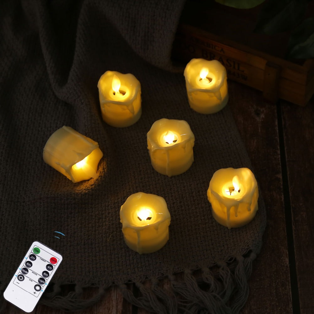 Remote Battery Operated Electric Candles Flickering Moving Wick Christmas LED Tea Light Candles
