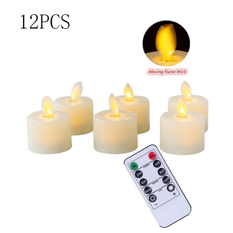 Remote Battery Operated Electric Candles Flickering Moving Wick Christmas LED Tea Light Candles