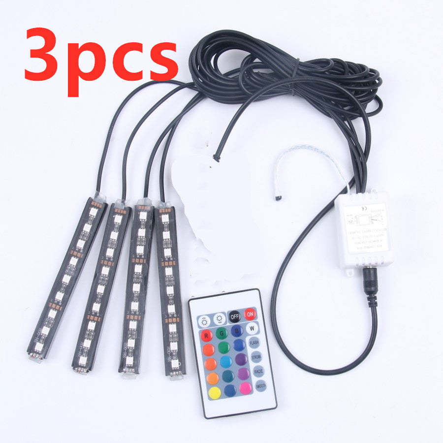 Wireless Remote Car RGB Lights LED Strip Neon Lamp Decorative Atmosphere Lights