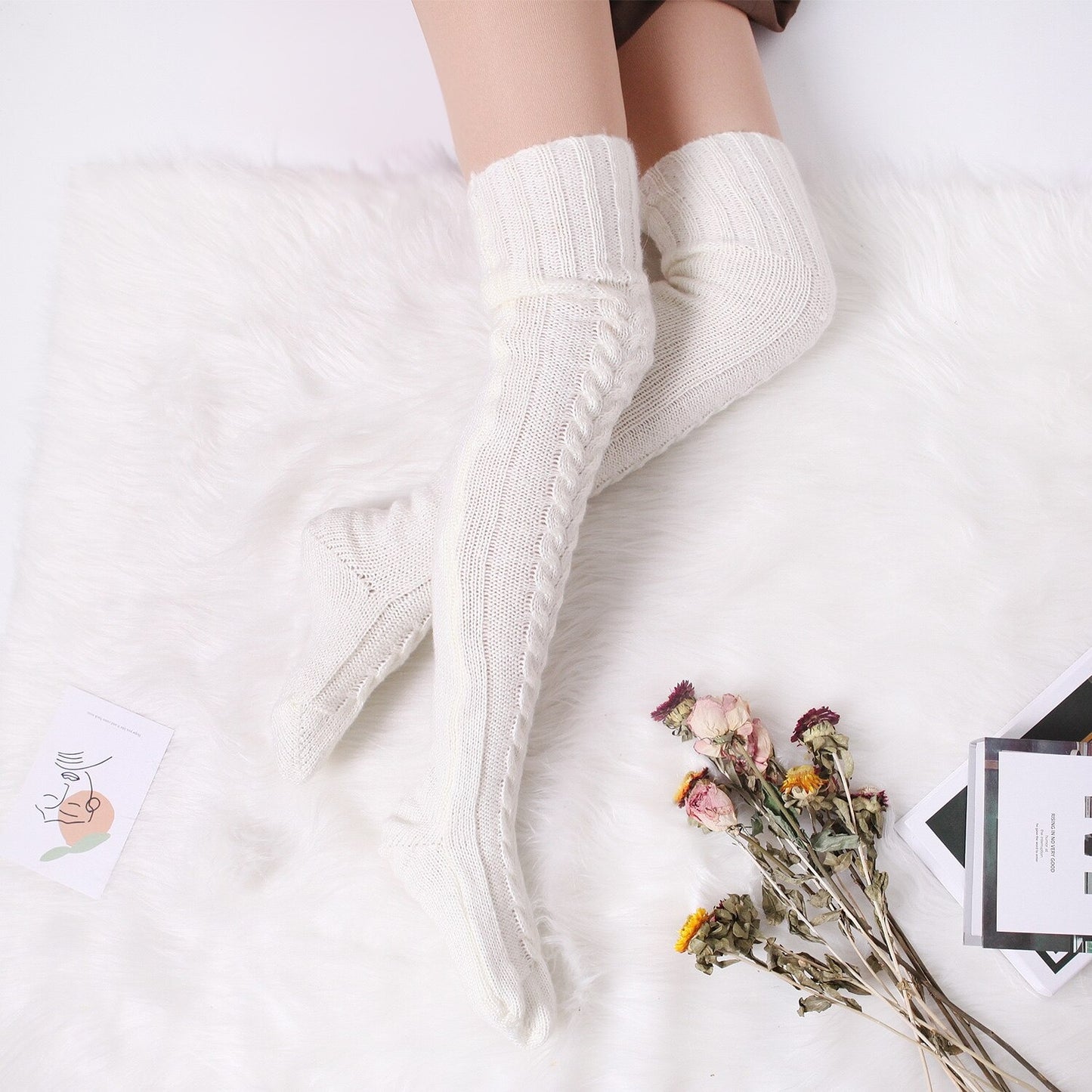 2 PAAR - Katoenen Knit Sokken | Heerlijk Warm & Comfortabel