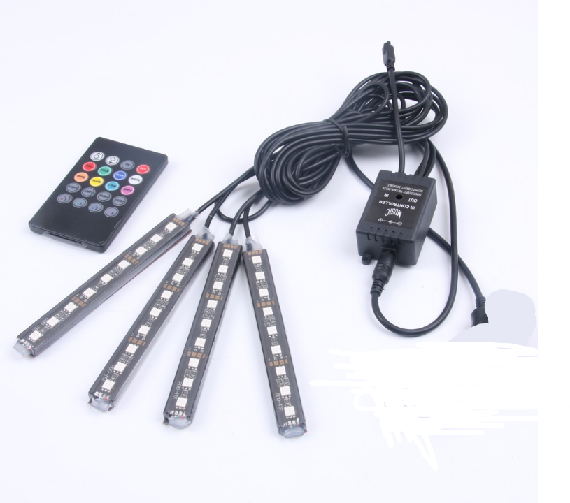Wireless Remote Car RGB Lights LED Strip Neon Lamp Decorative Atmosphere Lights