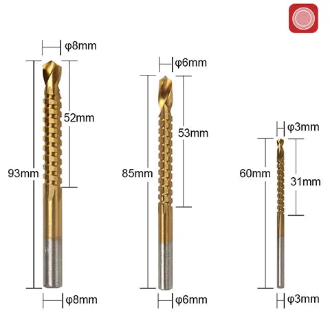Titanium Bit- en Boorset | Boor Gaten in Staal, Messing, Hout, Kunststof etc.