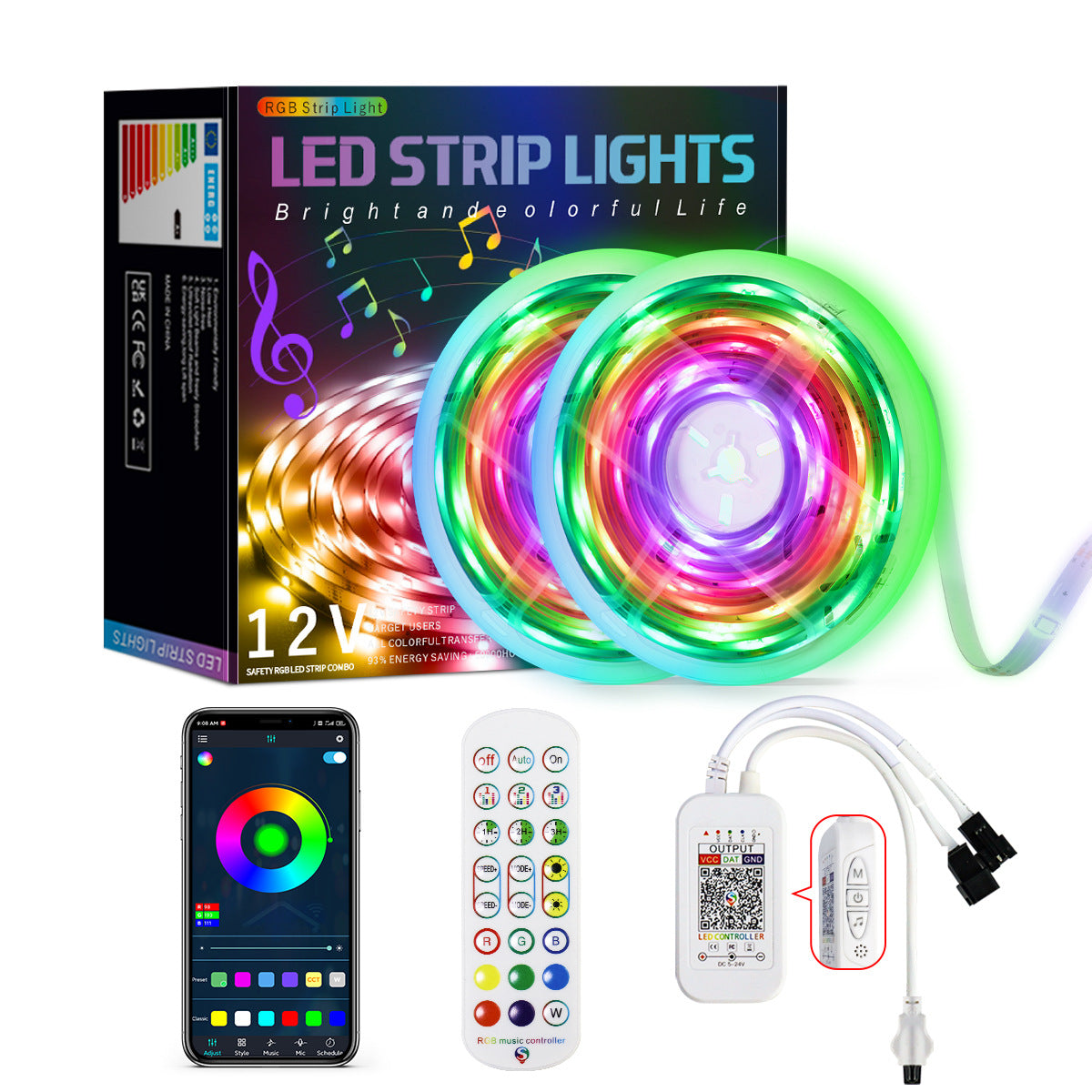 New European And American LED Symphony Bluetooth Music Light Strip