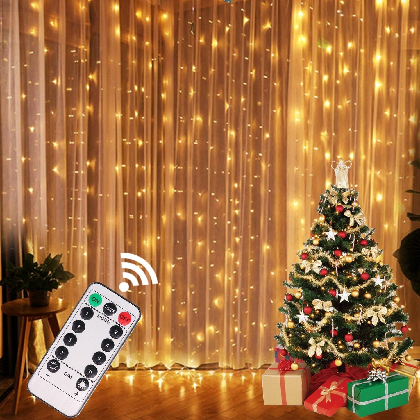 Decoración de cortina LED - ¡Incluye control remoto!