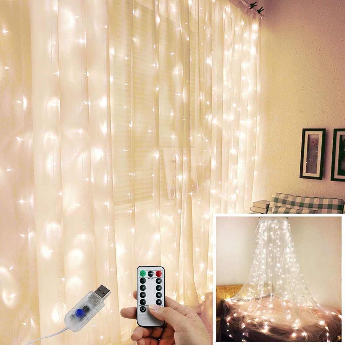 Decoración de cortina LED - ¡Incluye control remoto!