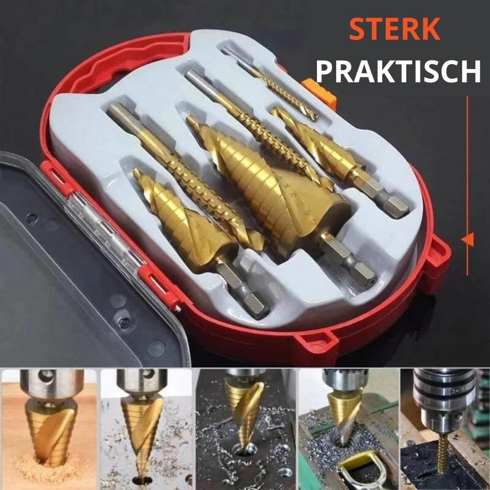 Titanium Bit- en Boorset | Boor Gaten in Staal, Messing, Hout, Kunststof etc.