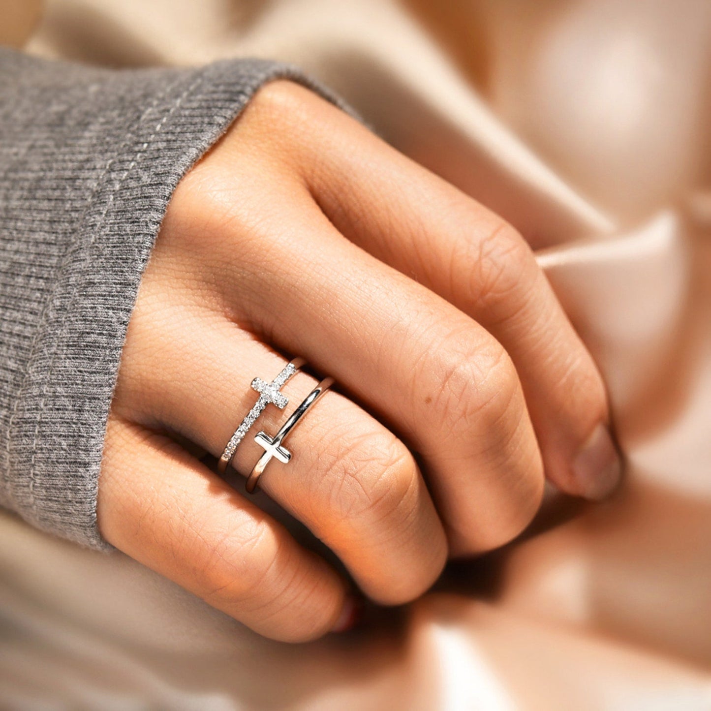 Voor mijn Dochter "Pray Through It" Tweeling Liefde-Band Ring