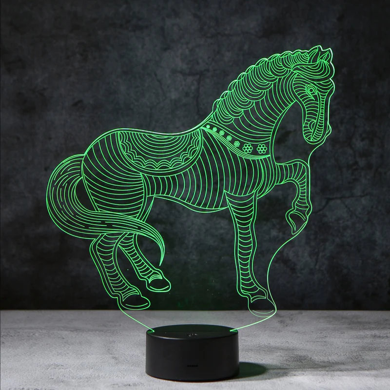 3D Paard Illusie Lamp | incl. 7 Kleuren Modus!