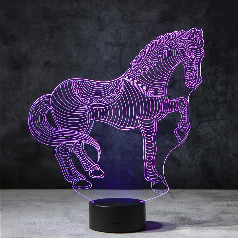 3D Paard Illusie Lamp | incl. 7 Kleuren Modus!