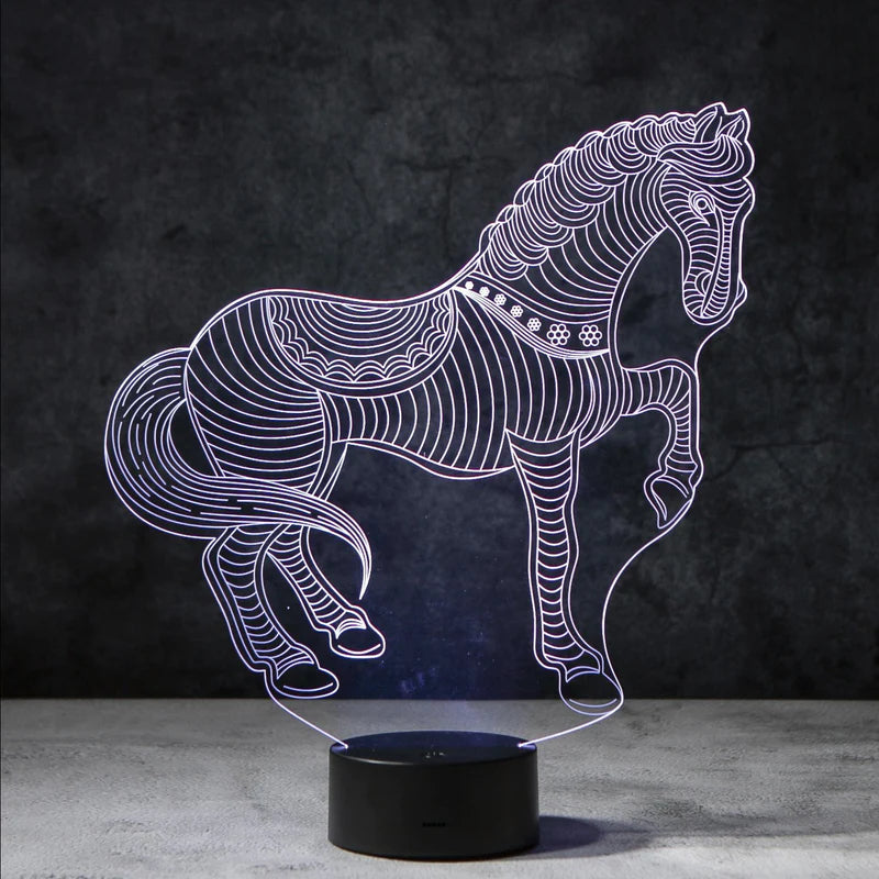 3D Paard Illusie Lamp | incl. 7 Kleuren Modus!