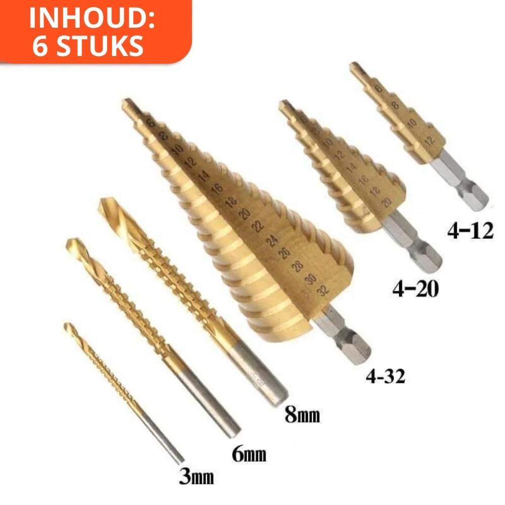 Titanium Bit- en Boorset | Boor Gaten in Staal, Messing, Hout, Kunststof etc.