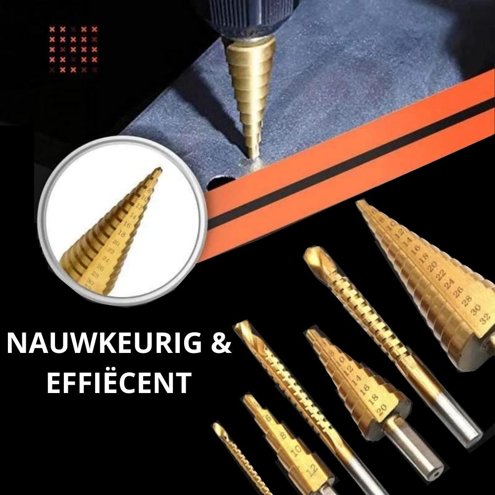 Titanium Bit- en Boorset | Boor Gaten in Staal, Messing, Hout, Kunststof etc.