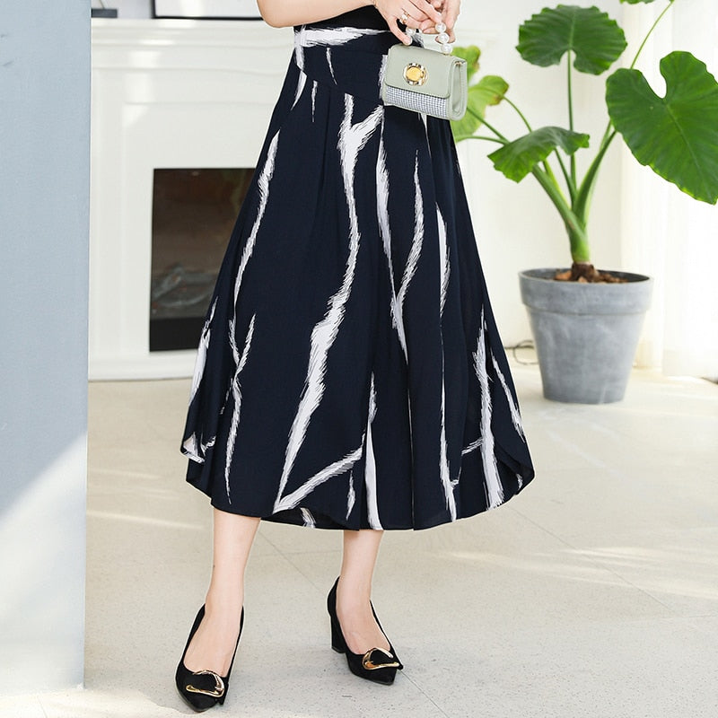 Broek met hoge taille en wijde pijpen