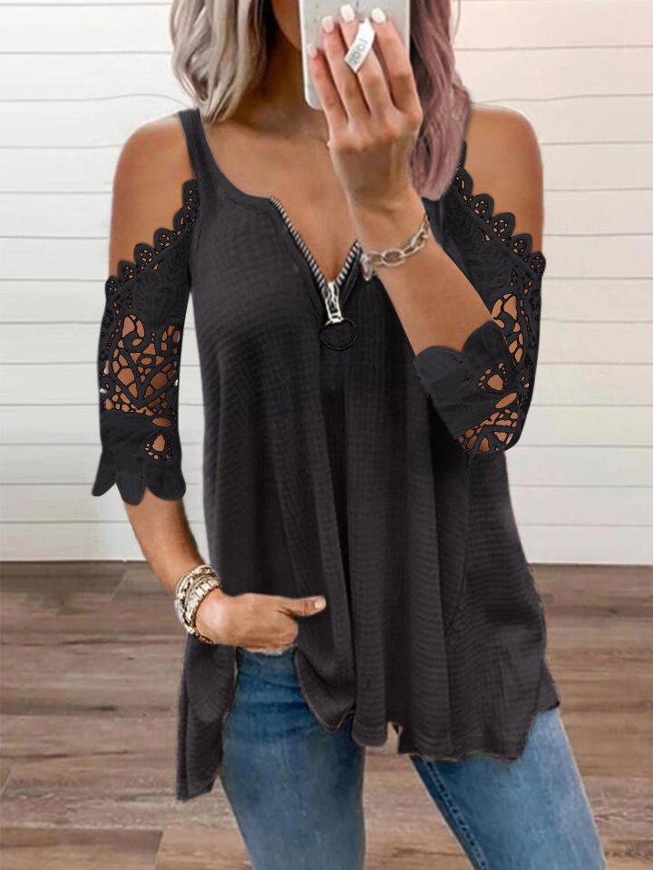 Off-Shoulder Top met Kant