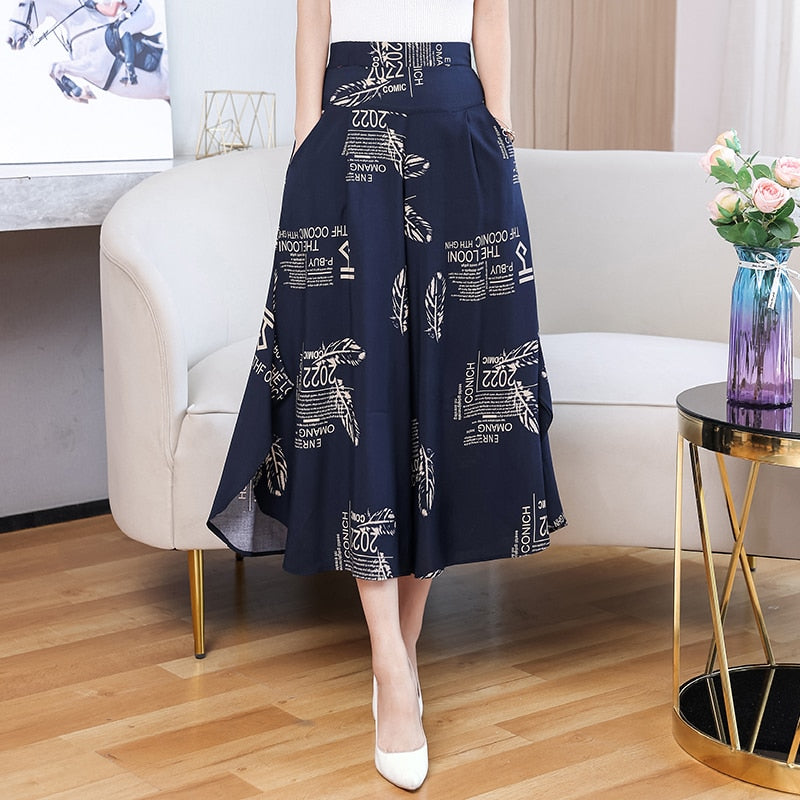Broek met hoge taille en wijde pijpen