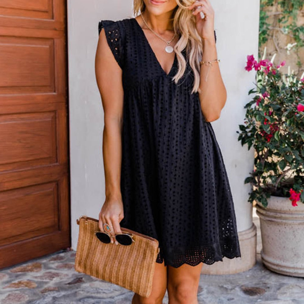 Zomerjurk met V-hals