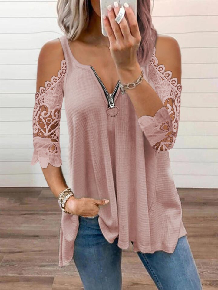 Off-Shoulder Top met Kant
