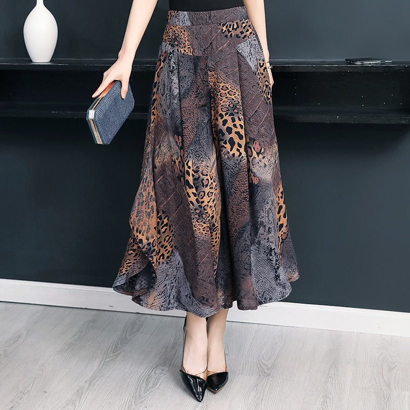 Broek met hoge taille en wijde pijpen