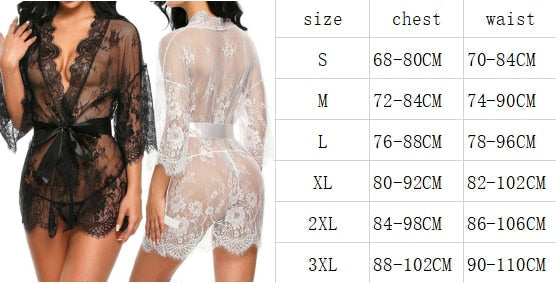 See-Through Kanten Kimono