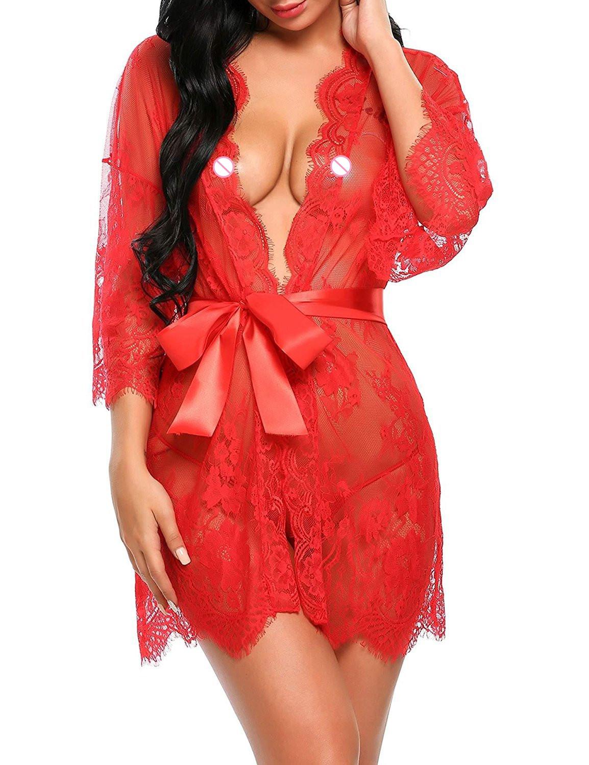 See-Through Kanten Kimono