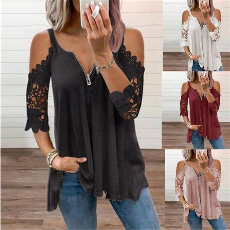 Off-Shoulder Top met Kant