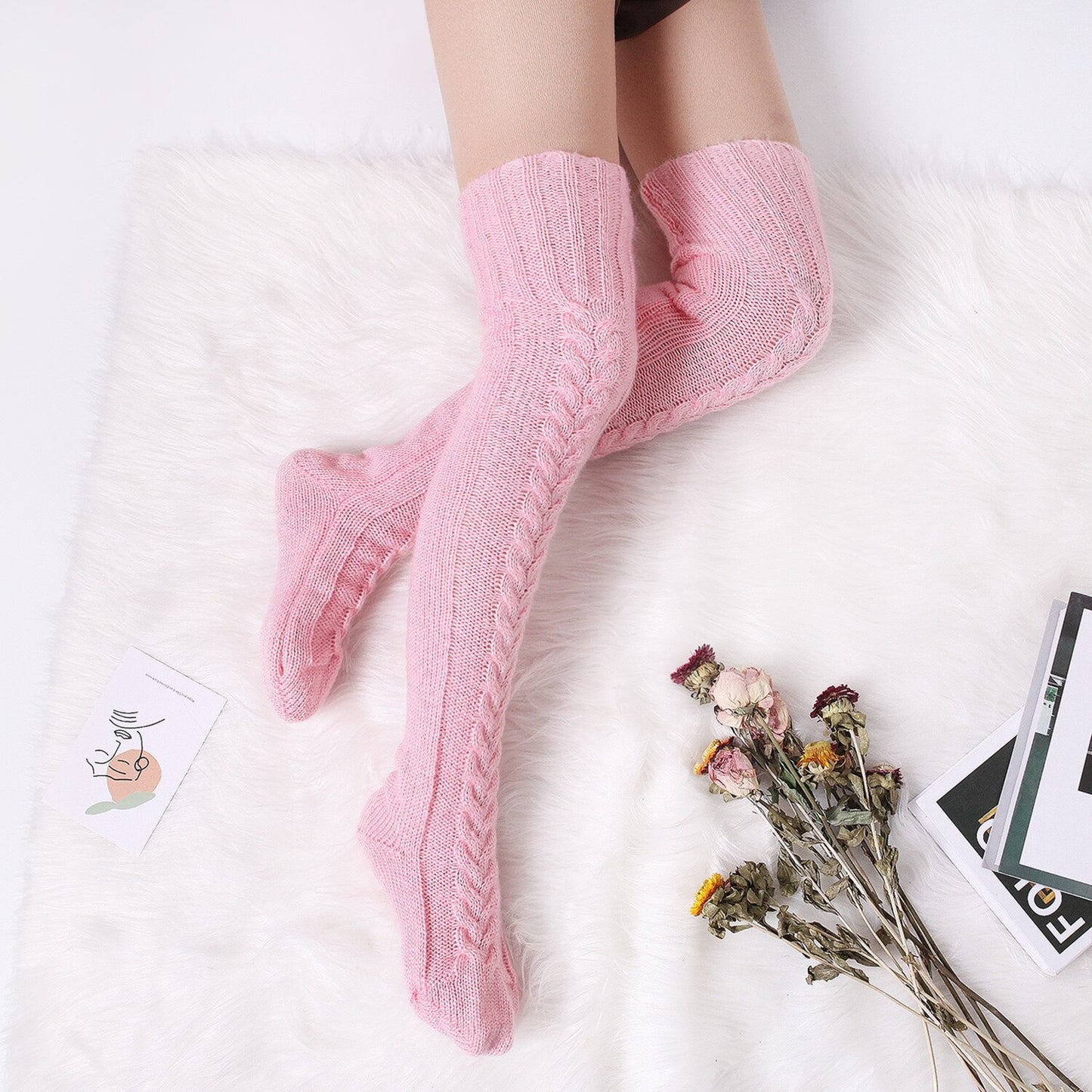 2 PAAR - Katoenen Knit Sokken | Heerlijk Warm & Comfortabel