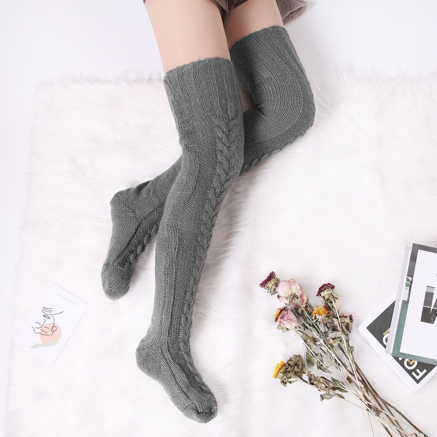 2 PAAR - Katoenen Knit Sokken | Heerlijk Warm & Comfortabel