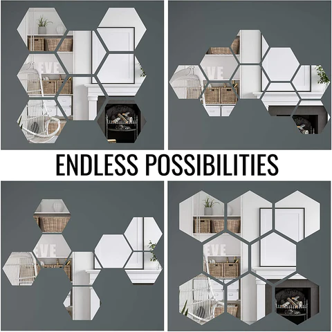 Hexagon Spiegel Stickers