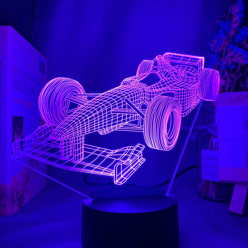 Lámpara de ilusión 3D Fórmula 1 | incluido el modo de 7 colores!