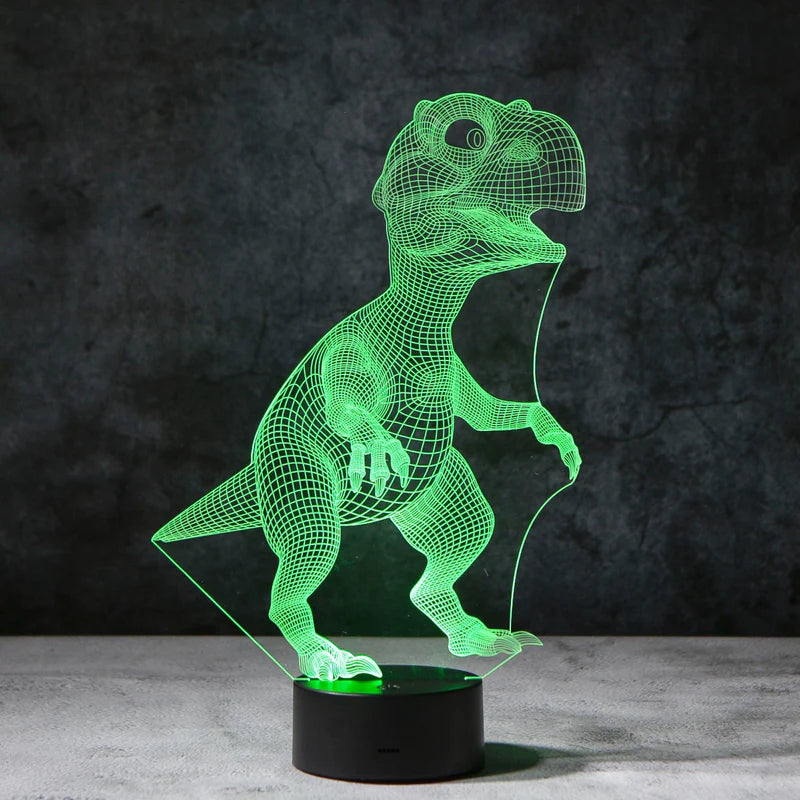 3D Dinosaurus Illusie Lamp | incl. 7 Kleuren Modus!