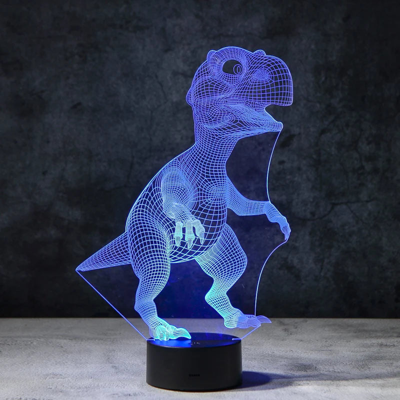 3D Dinosaurus Illusie Lamp | incl. 7 Kleuren Modus!