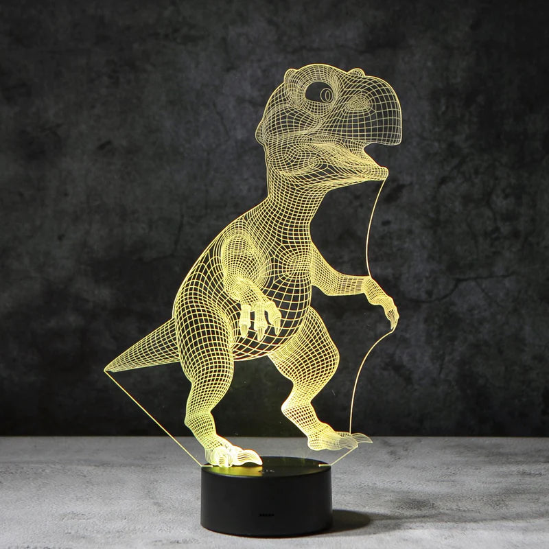 3D Dinosaurus Illusie Lamp | incl. 7 Kleuren Modus!