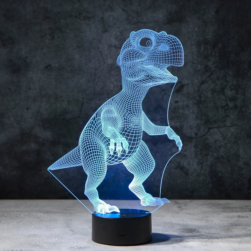 3D Dinosaurus Illusie Lamp | incl. 7 Kleuren Modus!