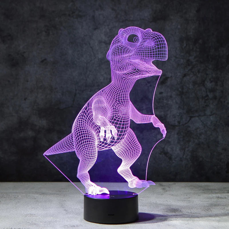 3D Dinosaurus Illusie Lamp | incl. 7 Kleuren Modus!