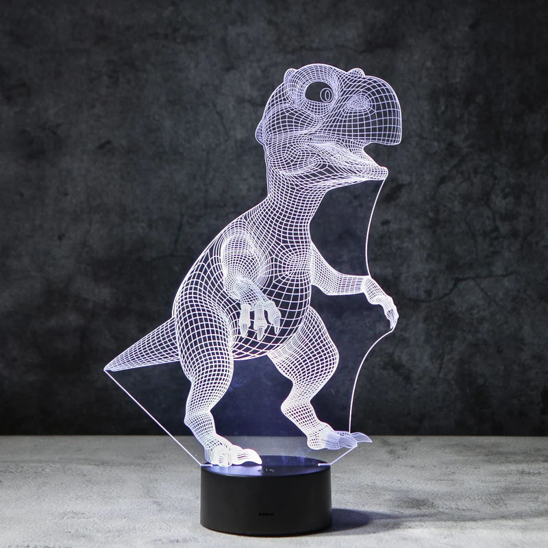 3D Dinosaurus Illusie Lamp | incl. 7 Kleuren Modus!
