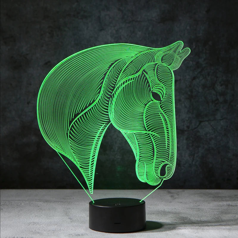 3D Paard Illusie Lamp | incl. 7 Kleuren Modus!