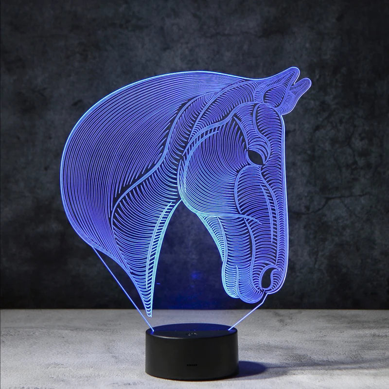 3D Paard Illusie Lamp | incl. 7 Kleuren Modus!