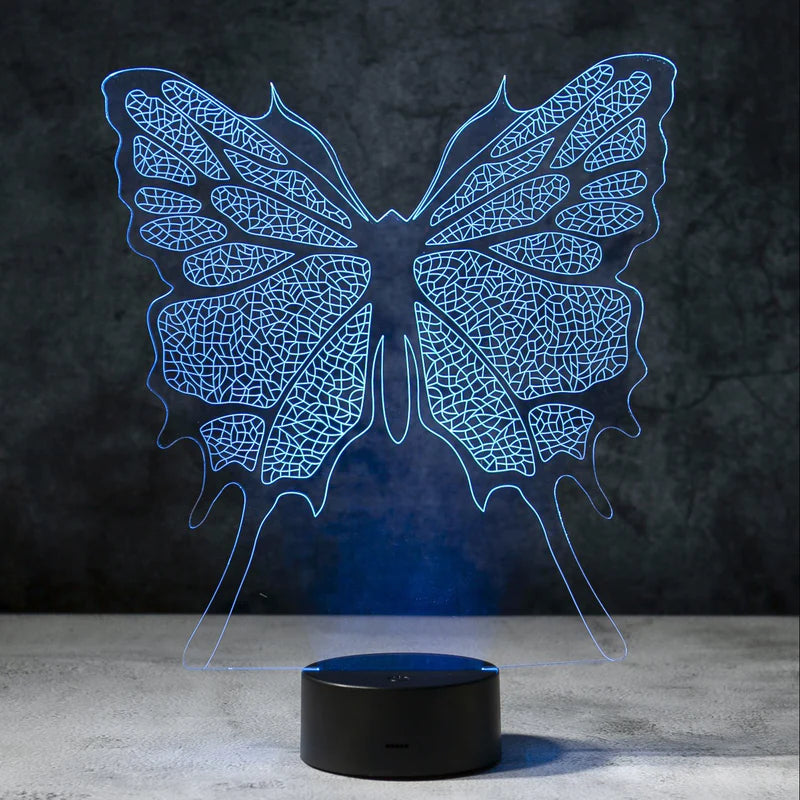 3D Vlinder Illusie Lamp | incl. 7 Kleuren Modus!