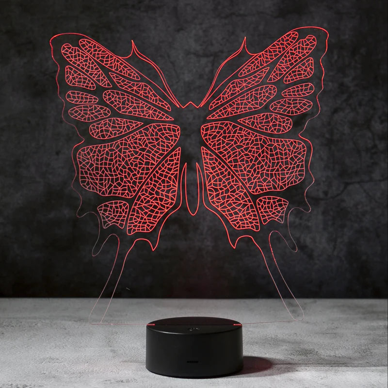 3D Vlinder Illusie Lamp | incl. 7 Kleuren Modus!